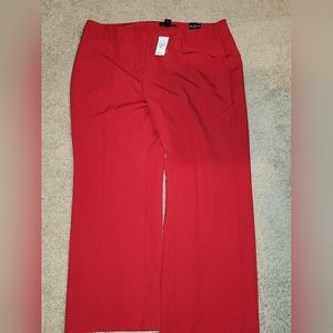 Red Wideleg Cargo Dress Pants